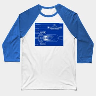 Desert Planet Hovercar Blueprint Baseball T-Shirt